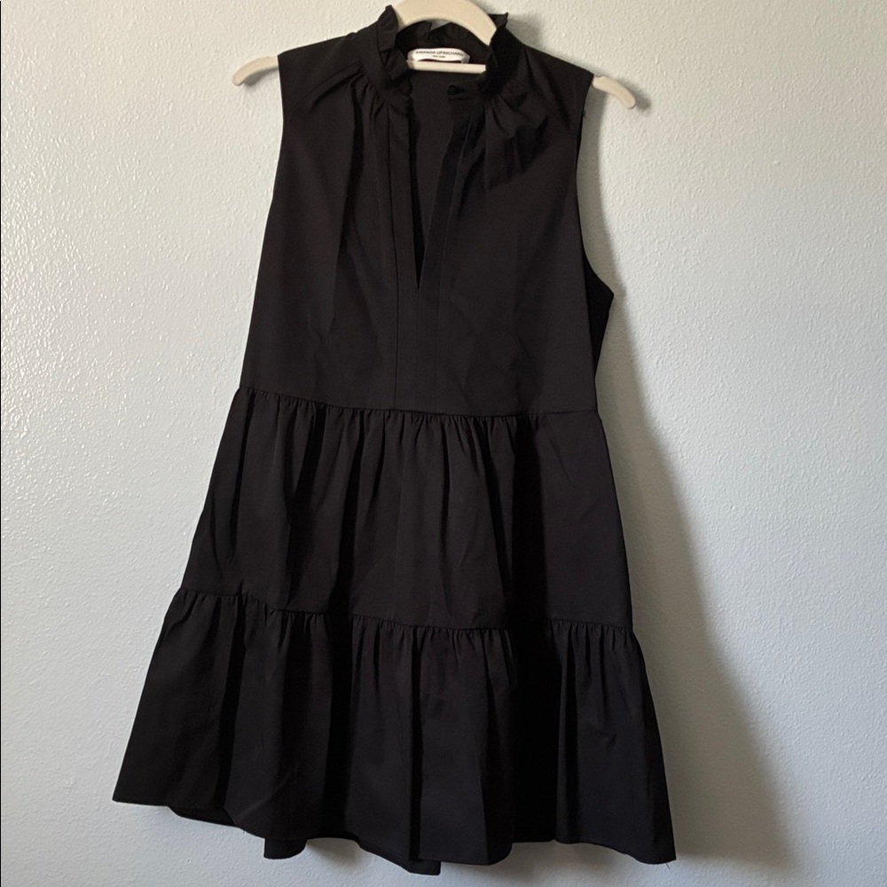 Amanda Uprichard Black Ruffled Mini Dress